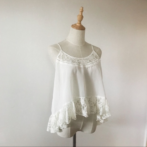 Paper Crane Tops - Boho sheer, lace tank top